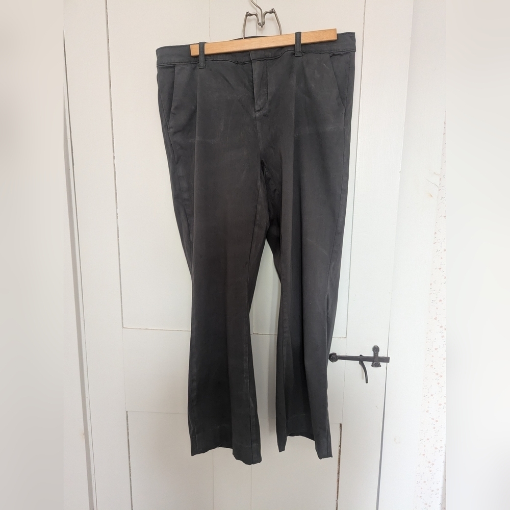 🩶 Lila Ryan Pants 12P Women's Gray Green soft cotton flare bootleg